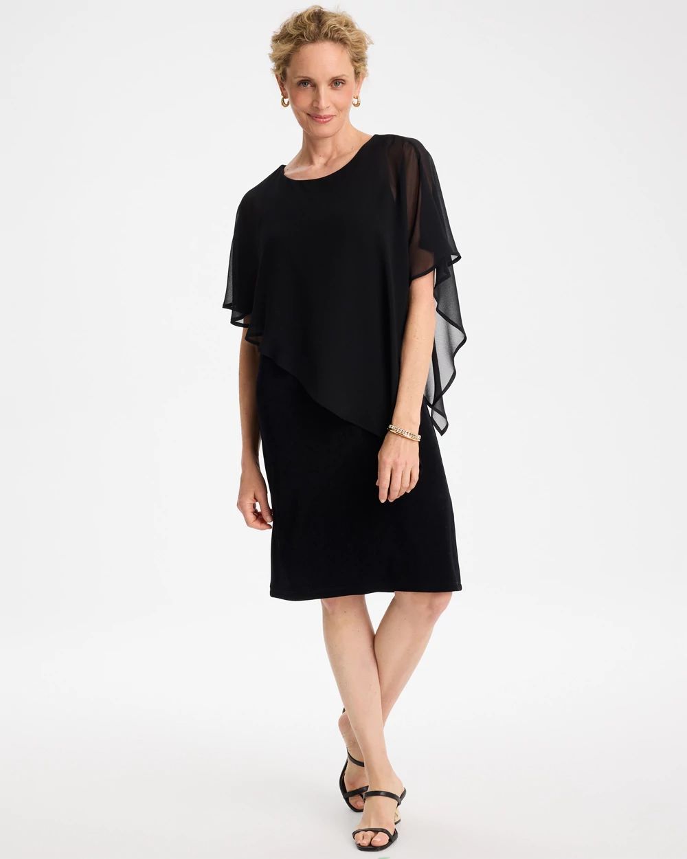 Elegant Asymmetrical Overlay Dress