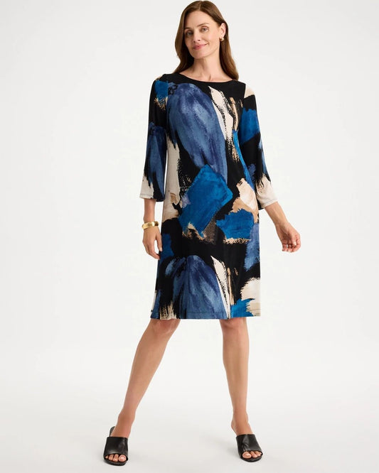 Abstract Brushstroke Midi Dress