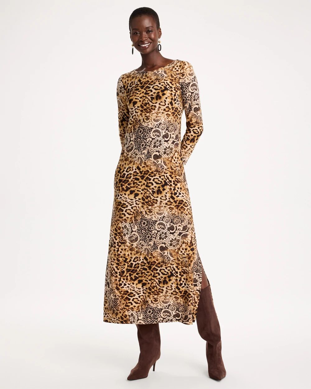 Cheetah Lace Midi Dress
