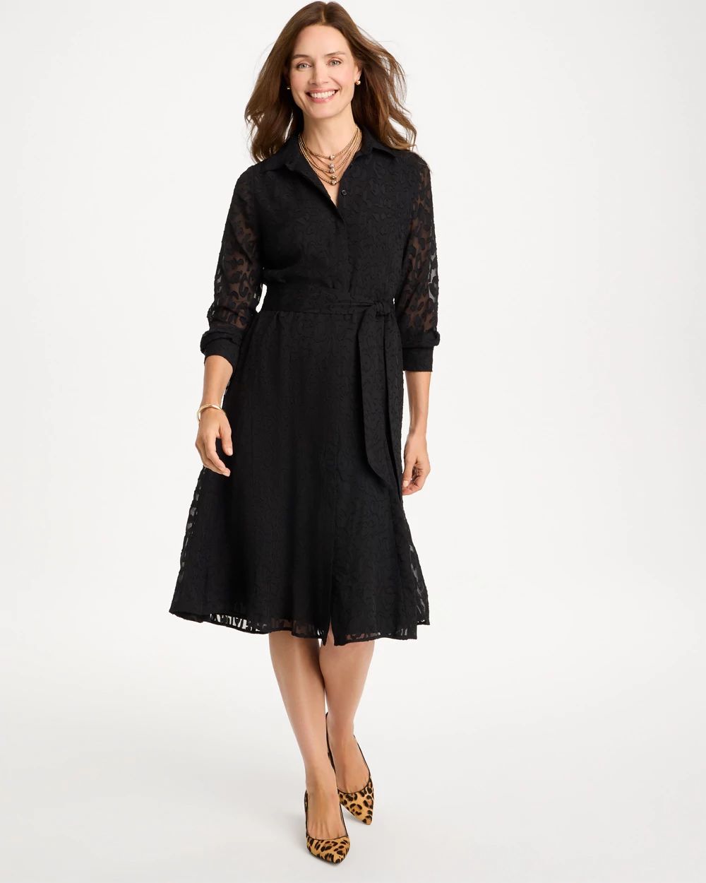 Lace Detail Shirt Dress