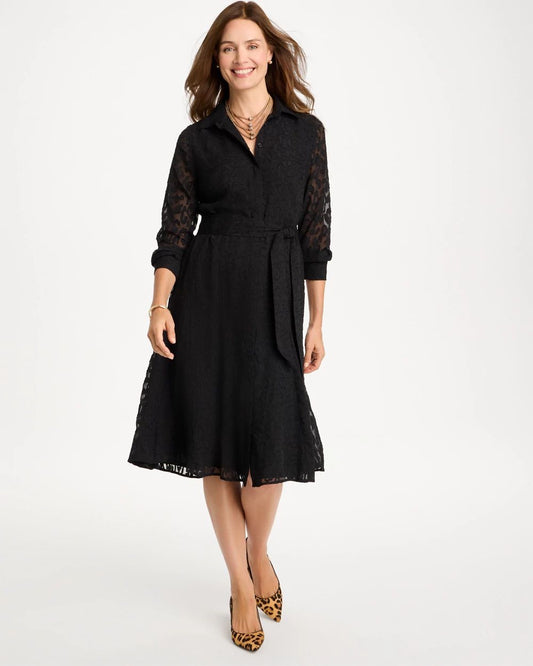 Lace Detail Shirt Dress